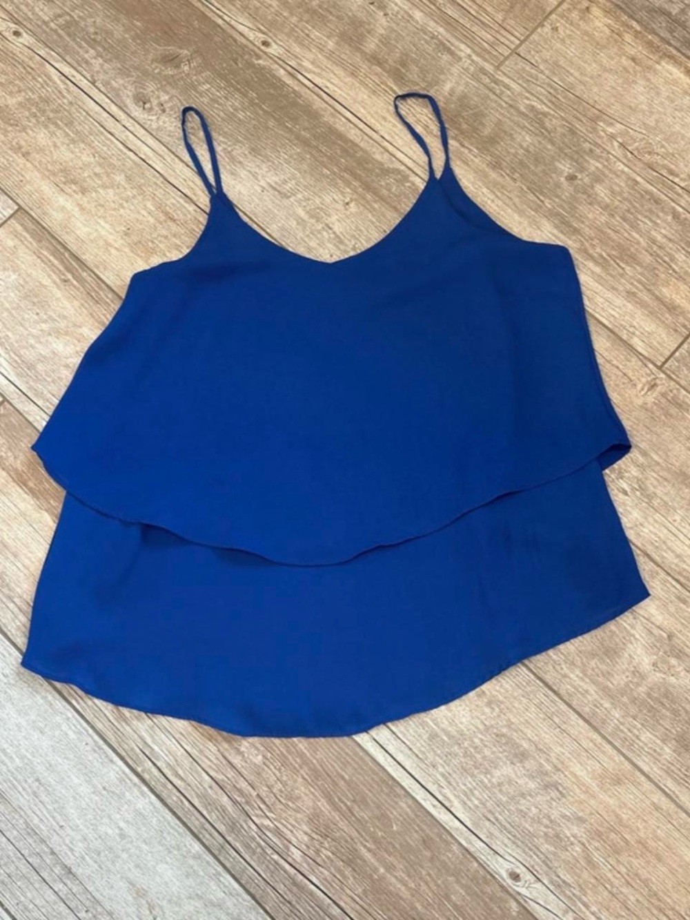 Annabella Royal Blue Layered Spaghetti Strap Cami